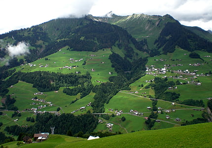 großwalsertal, Vorarlberg, Austria, Alpine, pemandangan, Gunung meadows, merumput