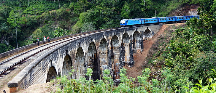 train, 9 arch bridge, ella, railway, sri lanka