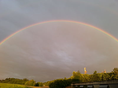 rainbow, double rainbow, natuschauspiel, secondary rainbow, rainbow colors, natural phenomenon, spectacular