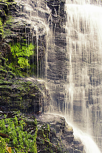 waterfall, closeup waterfall, water, nature, river, stream, flowing
