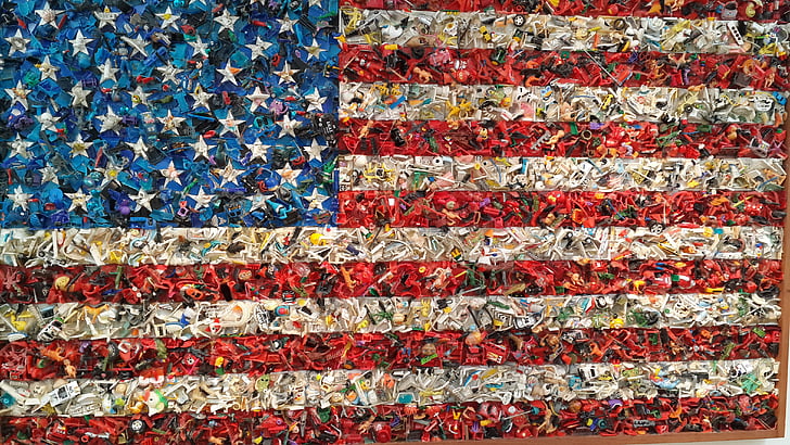 americký, vlajka, umenie