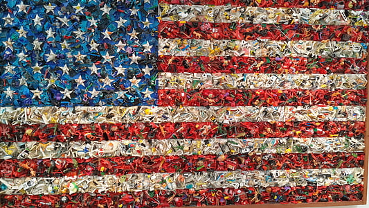 amerikansk, flagga, konst