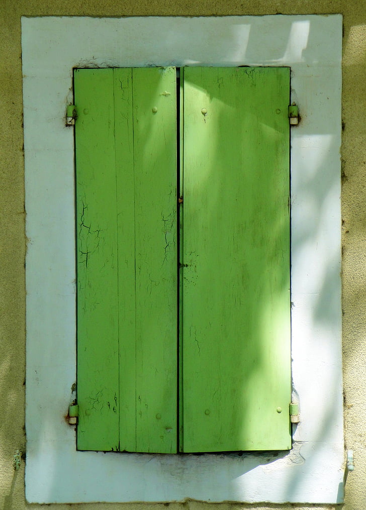 shutters, window, green, france, fr, travel, scenic