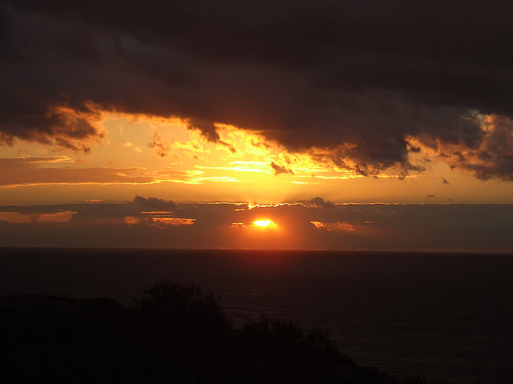 sunset, ocean, sea, beach, sky, nature