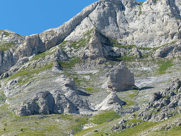 bloque de piedra, roca, zona de escalada, pared de roca, montañas, Cumbre de, Alpes de Liguria