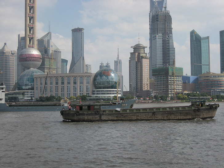 Shanghai, Kína, épület, építészet, hajó