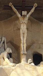 Cross, Barcelona, religion, arkitektur, staty, kyrkan