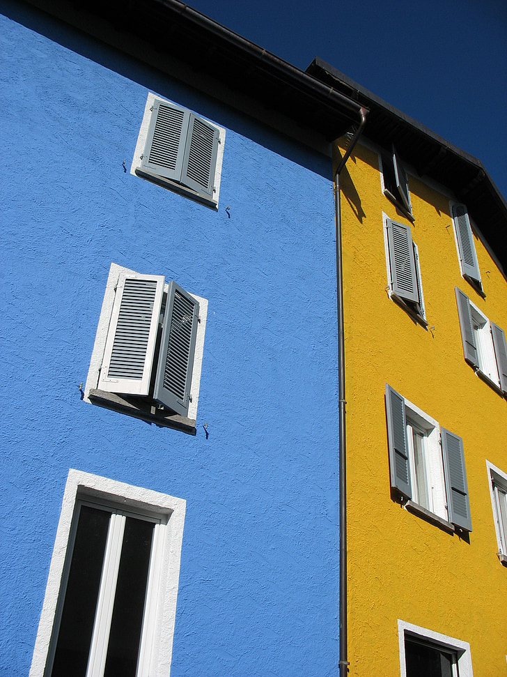 Locarno, nhà ở, Thuỵ Sỹ, kiến trúc, mặt tiền, cửa sổ, ngôi nhà