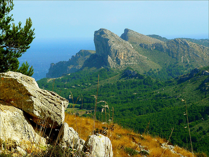 Cape formentor, hegyek, hegyi táj, tengerpart, Mallorca, Formentor, tenger