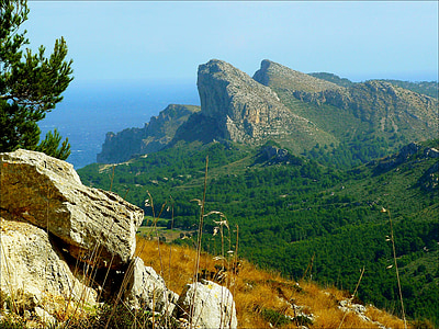 Capo formentor, montagne, paesaggio della montagna, Costa, Mallorca, Formentor, mare