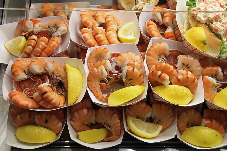 shrimps, fresh, quincy market, boston, market, hall, tourism