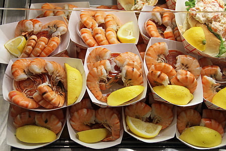 shrimps, fresh, quincy market, boston, market, hall, tourism