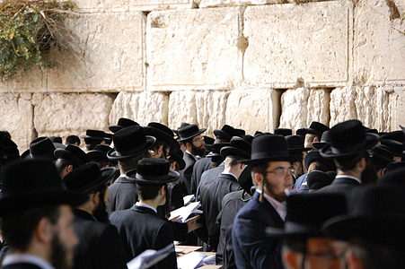 Jérusalem, mur, mur des lamentations, orthodoxe, priant, juif, juif