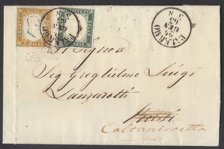 United, Sardinien, frimærker, brev, sjældenhed, retro, mail
