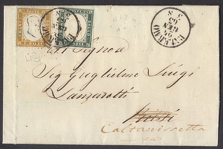 Iso-, Sardinia, postimerkkejä, kirje, harvinaisuus, Retro, Mail