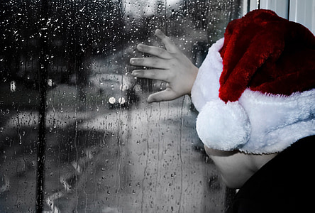 esős, Karácsony, bánat, gyermek, gyerek, fiú, az emberek