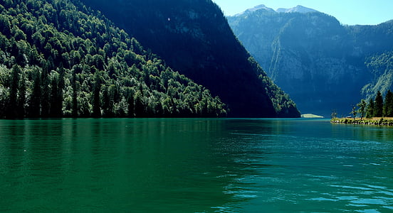 Königssee, Bavière, Parc national, Berchtesgaden, Allemagne, turquoise, Lac
