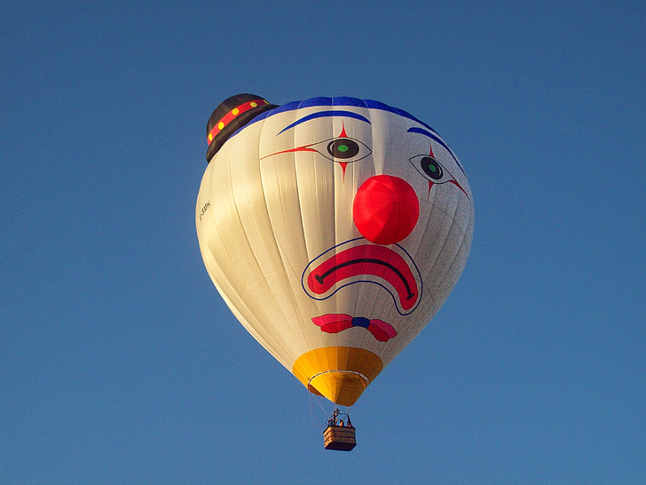 κλόουν, μπαλόνι, βαρκάδα, αέρα, Ολλανδία, σκάφος, αερόστατο ζεστού αέρα