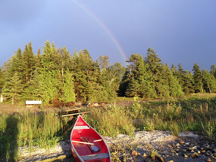 kanoe, Kanada, dúha, Príroda