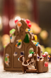 tortas, Kalėdos, desertas, Meduoliai su imbiero priedais, Meduoliai su imbiero priedais namas, cukraus, mielas