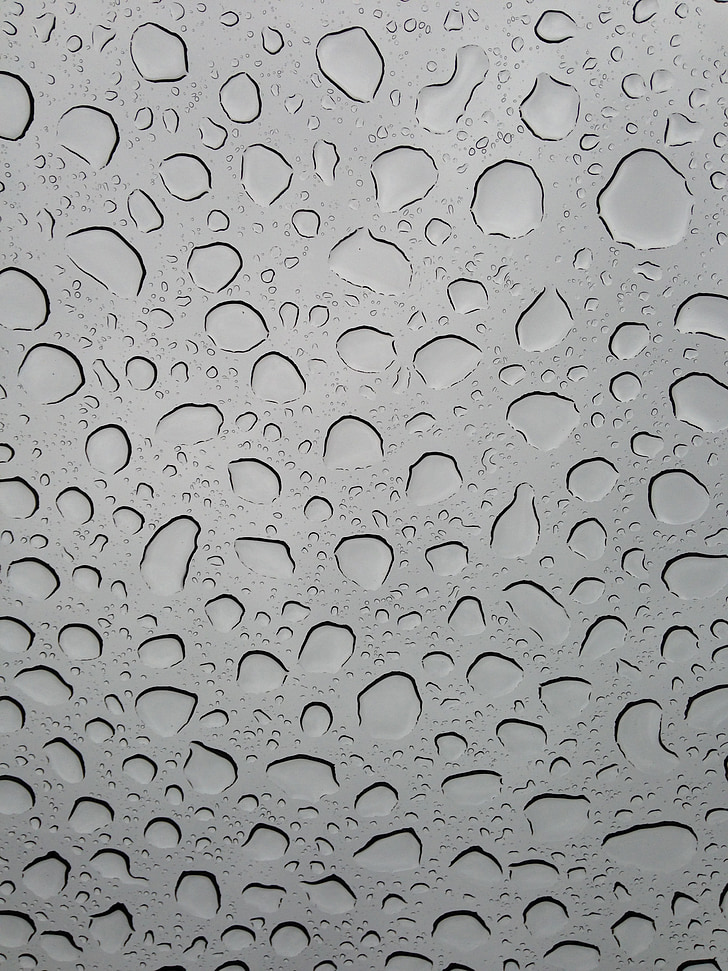 dež, dežne kaplje, vode, padec, tekočina, steklo, okno