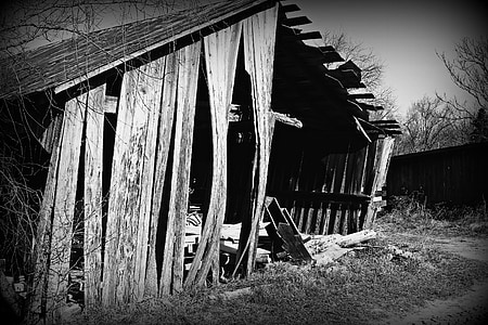 stable, old, building, rural, farm, wooden, nature