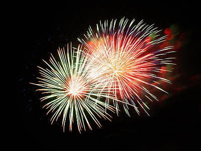 sărbătoare, întuneric, focuri de artificii, lumini, noapte, imagini de domeniu public, explodează