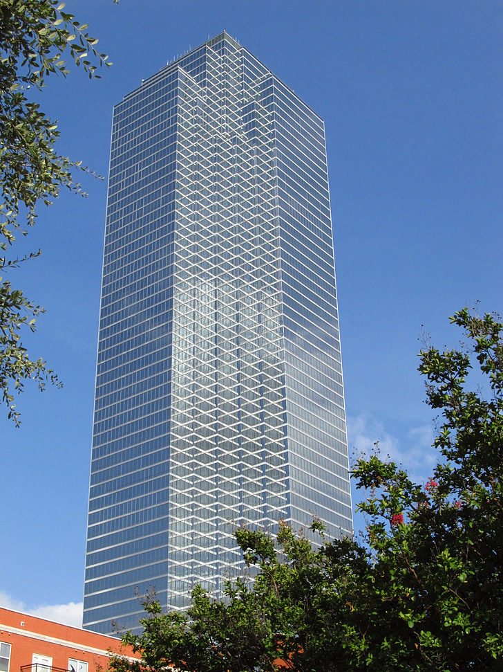 Dallas, bâtiments, Centre ville, immeubles de bureaux, façade en verre, architecture, au Texas