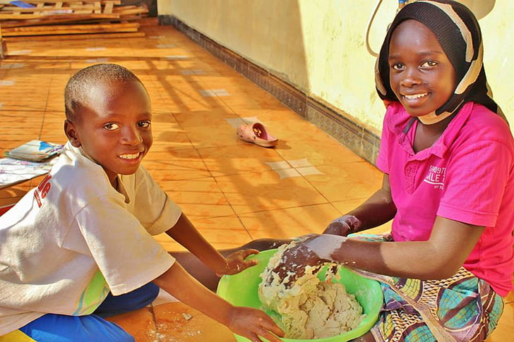 orphanage, africa, tanzania, making bread, baking, children, child