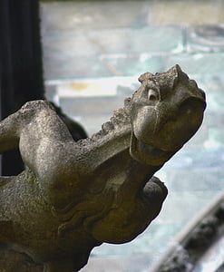 a Catedral de nidaros, Gárgula, detalhe, estátua, escultura
