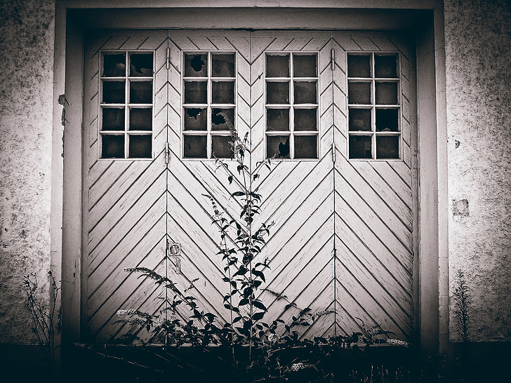 scopul, vechi, lemn, vechi poarta, uzat, usa veche, negru alb