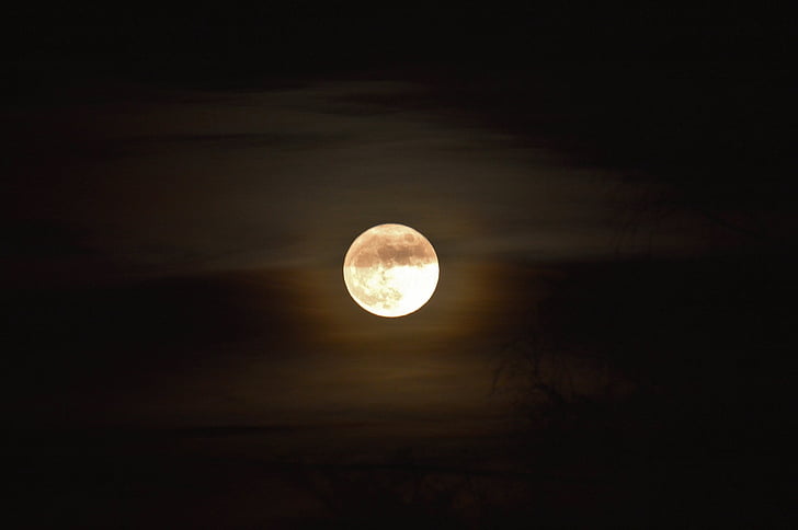Луната, лунна светлина, атмосфера, мистични, настроение, мрачен, нощ