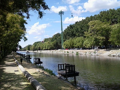 fiume, Riva, Parco, a piedi, verde, alberi, spazio verde