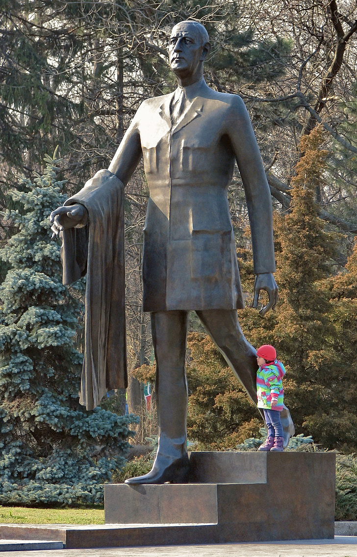 Charles de gaulle, staty, Frankrikes president, premiärminister, monumentet, historia, ledare