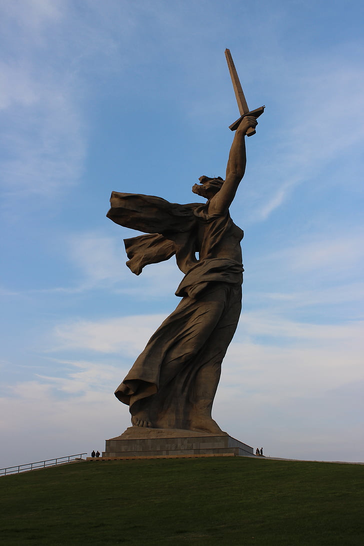 mãe pátria, Estação de metro Stalingrado, Mamayev kurgan, Volgogrado, Monumento, escultura