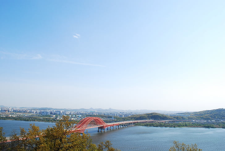 cârpe de pod, cer, Râul Han, Podul - Omul făcut structura, Râul, arhitectura, peisajul urban