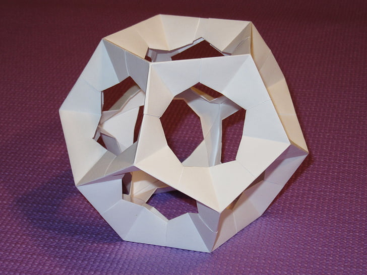 Dodecahedron, platonska solid, Origami, papper, Pentagon, vikta, geometri