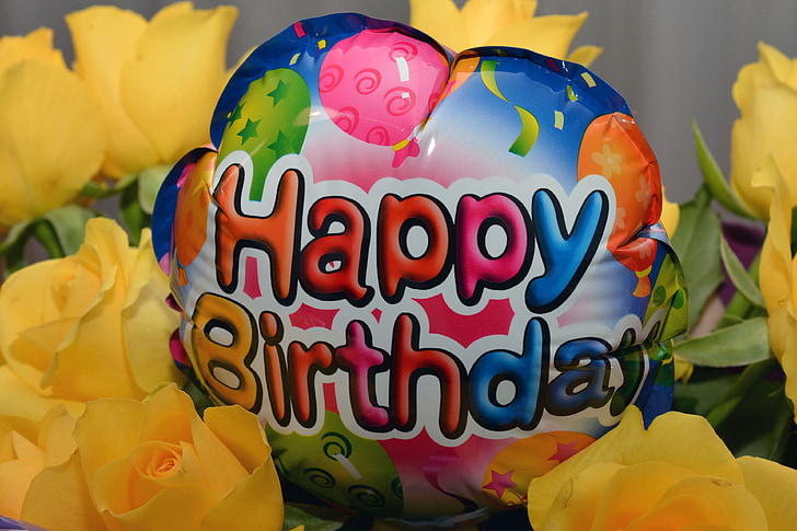 С днём рождения, воздушный шар, день рождения, красочные, Поздравляю, Празднование, смешно