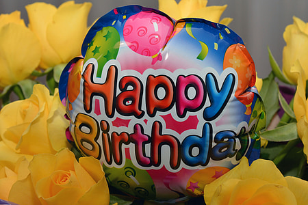 Tillykke med fødselsdagen, ballon, fødselsdag, farverige, Tillykke, fest, Sjov