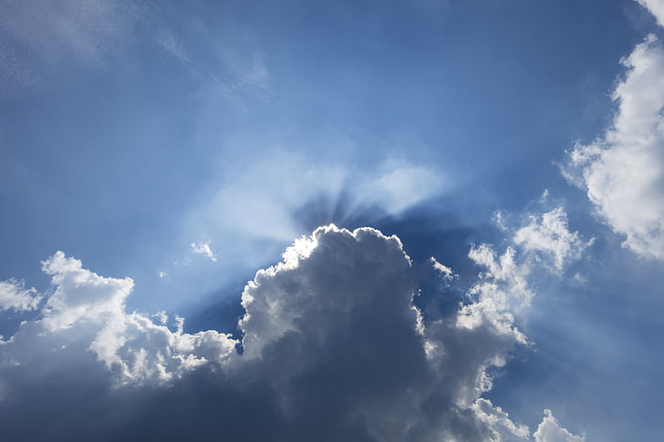 sun, cloud, light, blue sky and white clouds, sky, partly cloudy, white