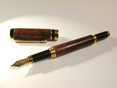 fountain pen, wooden pen, wooden fountain pen, rosewood, ink, pen, nib