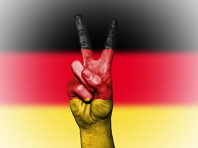 Alemanha, paz, mão, nação, plano de fundo, Bandeira, cores
