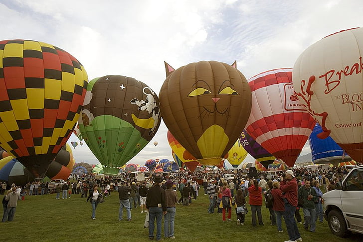 balon udara panas, Festival, warna-warni, mengambang, penerbangan, terbang, balon