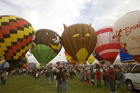热气球, 节日, 多彩, 浮法, 航空, 飞, 乘坐热气球