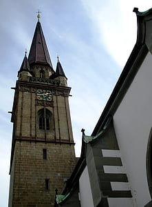 edifício, Igreja, Católica, Münster, Radolfzell münster, Catedral de nossa senhora de guadalupe, Radolfzell estou bodensee