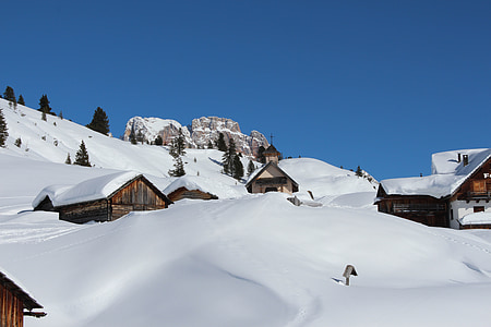 mùa đông, vùng South tyrol, ý, dãy núi, Alpine, tuyết