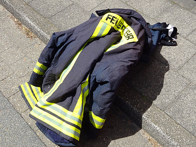 brann, Bruk, jakke, brannmann jakke, ulykke, merke, alarm
