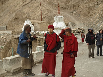 kvinna, Nunna, Indien, Ladakh, Asia, religion, buddhismen