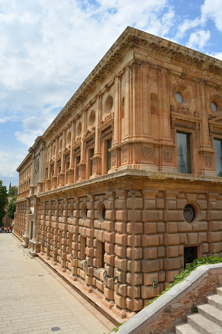 Paleis, Karl v, Alhambra, Granada, bezoekplaatsen, historisch, Andalusië