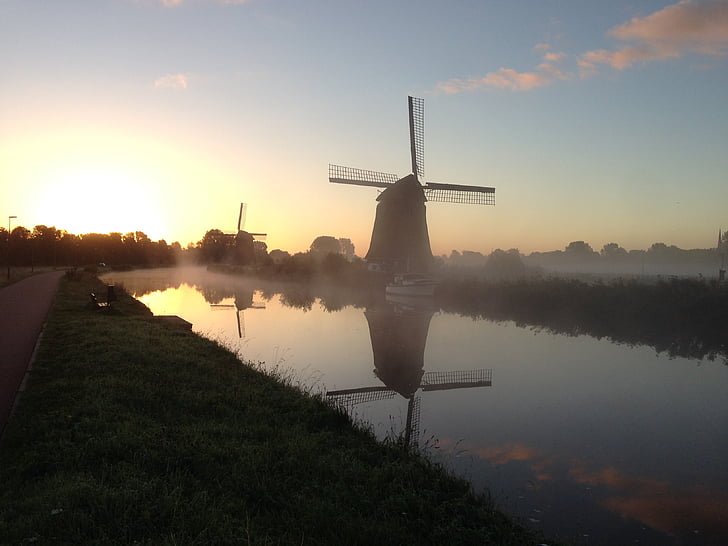 vėjo malūnas, Alkmaar, Olandijoje, Olandų, malūnas, Nyderlandai